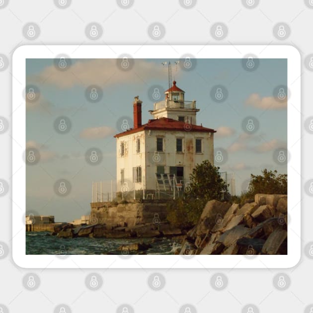 Headlands Lighthouse Sticker by Mzzart